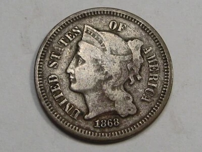 1868 3¢ Three Cent Nickel. #20 - Image 1 of 4