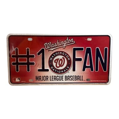 LETRERO METÁLICO DE BÉISBOL MLB ETIQUETA CAMIÓN FAN CAR DE LOS NACIONALES DE WASHINGTON #1 Foto 1 de 4