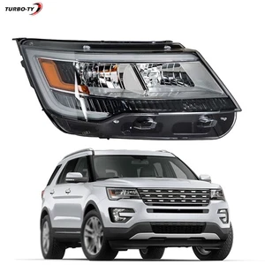 Chrome Halogen w/LED DRL For Ford Explorer 16-18 Passenger Headlight Replacement - Picture 1 of 12