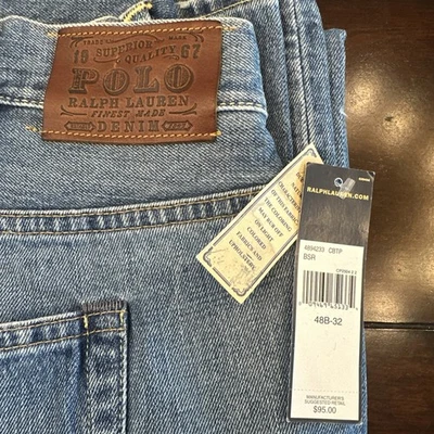 NWT Polo Ralph Lauren Jeans Mens 48B Big Light Blue Classic 867 Straight 48x32 - Image 1 of 4