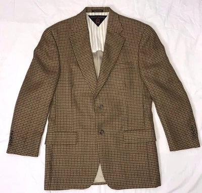 VTG Tommy Hilfiger Wool Houndstooth Plaid Blazer (38R) Union Made USA  - Image 1 of 4