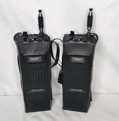 Vtg Realistic TRC 211 Citizens Band Transceivers Walkie Talkie Set 2 Prop Japan  - Image 1 of 4