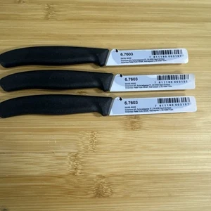 Victorinox 6.7603 Paring Straight Spear Point Blade Swiss Made Knife 3 Knives - Picture 1 of 10