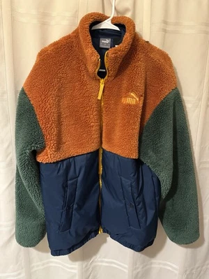 Puma Sherpa Hybrid Outdoor Jacket Warm Chestnut Mens Size Medium 849353 64 EUC - Image 1 of 4