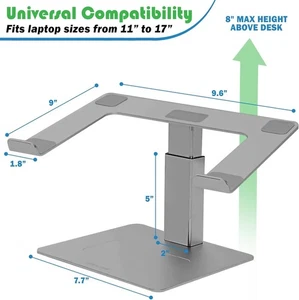 Pivot Laptop Stand for Desk – Stable Laptop Riser for Desk – Height & Angle Adju - Picture 1 of 9