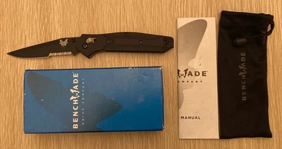 Benchmade Osborne 943SBK Discontinued  Aluminum S30V Black Serrated Blade NEW. - Image 1 of 4
