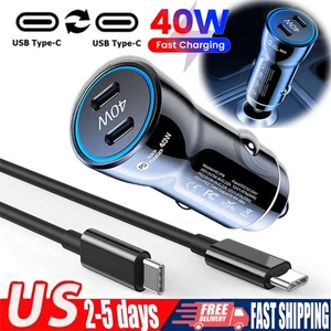 Cargador Coche Carga Rápida 40W + Cable Tipo C Para Samsung A06 A16 A26 A36 A56 A15 - Imagen 1 de 21