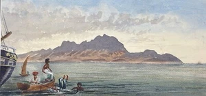 [ST. VINCENT-CAPE VERDE] Zwei unsignierte Aquarellansichten. Ca. 1840 - Bild 1 von 4