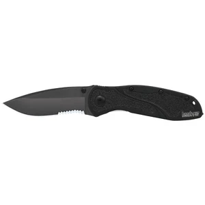 Kershaw BLUR Serrated Black Pocket Knife Speedsafe Glass Breaker USA 1670GBBLKST - Picture 1 of 1