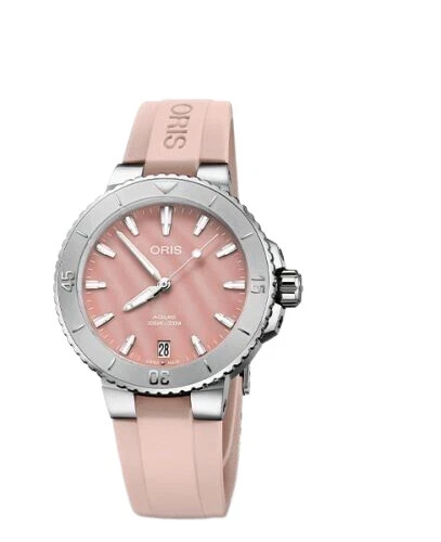 Oris Aquis Pink Mother of Pearl Women's Watch - 01 733 7770 4158-07 4 18 66FC