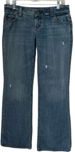 American Eagle Favorite Boyfriend Jeans Size 4 Distressed 100% Cotton Boot - Picture 1 of 14