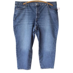 New Old Navy Women's High Rise OG Straight Blue Jeans Pants Plus Size 24x26.5 in - Picture 1 of 6