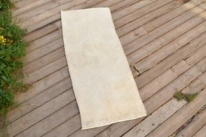 Turkish Carpet Hand Knotted 1x3 Size Doormat Chair Multi Color Rug 46x110cm - Picture 1 of 9
