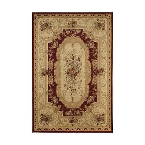 Rugs America Sorrento Area Rug, 7-Feet 10-Inch by 10-Feet 10-Inch, Aubusson Red - Picture 1 of 5