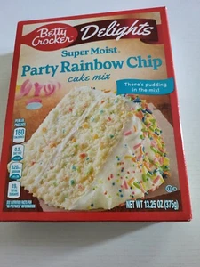 4 Betty Crocker Party Rainbow Chip-Super Moist-Cake Mixes (4 BOXES) - Picture 1 of 7