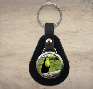 Llavero de cuero de pájaro tucán ideal regalo de cumpleaños N858 - Imagen 1 de 1
