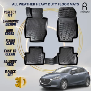 Floor Mats Liners For Mazda 2 2019-2022 All Weather Heavy Duty 3D Car Rugs New - Picture 1 of 9