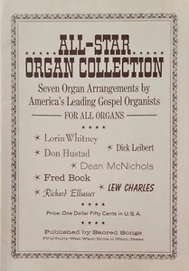 All Star Organ Collection Seven Arrangements by Gospel Organists Music Songbook - Picture 1 of 3