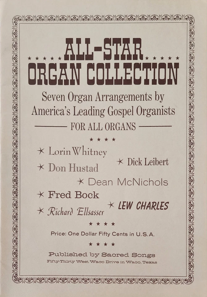 All Star Organ Collection Seven Arrangements by Gospel Organists Music Songbook - Image 1 of 3