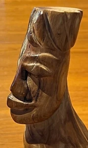 Unusual Vintage Wooden Hand Carved Signed Driftwood Sculpture Face - Picture 1 of 6