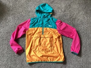 The North Face Men's Fanorak Windbreaker Jacket 1/4 Zip Neon Color Block LARGE - Picture 1 of 8