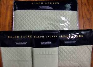 NIP $760 Ralph Lauren Full/Queen Quilted Coverlet 5pc Set Antique Jade Cotton