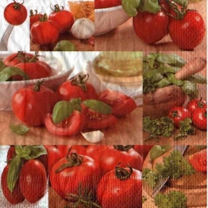 Fresh Tomato Basil Designer Luncheon Napkins - 16 Pieces/Pkg. (fdppo506) - Picture 1 of 1