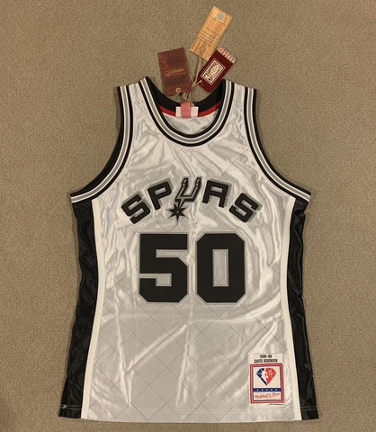 Mitchell & Ness David Robinson #50 Spurs Platinum Swingman Jersey Mens Size M Cover