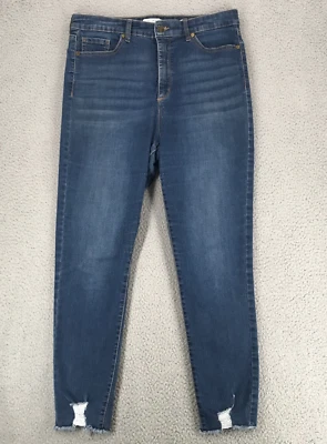 Sofia Vergara Jeans Rosa Curvy Ankle Sz 12 Tapered Leg Raw Hem Distressed - Image 1 of 4