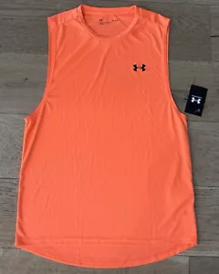 NWT Men’s Size M Under Armour Orange Velocity Muscle Tank Top Shirt 1327972 $25 - Picture 1 of 6