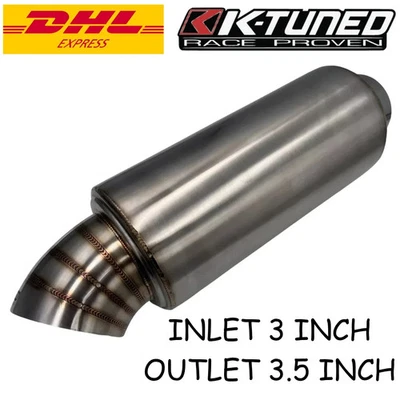 K-Tuned Turndown Muffler 304 Stainless Steel Brushed Finishing In 3 " Out 3.5" - Image 1 of 4