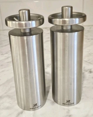 Rare Deluxe Peugeot Stainless Steel Salt & Pepper Mill - Image 1 of 4