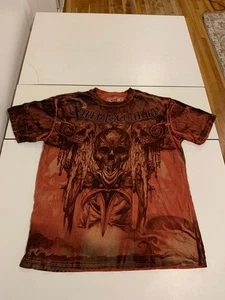 Camisa Xtreme Couture 2XL Roja Negra Grunge Calavera Motociclista Aflicción MMA Pinkman Y2K - Imagen 1 de 6