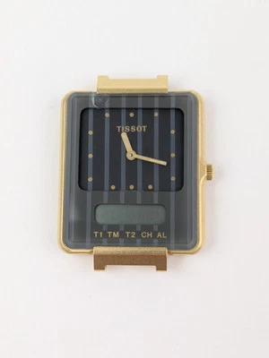 AS-IS PARTS REPAIR Vintage Tissot Two Timer Watch 27mm Stripe Swiss Ana-Digi 1980s  - Bild 1 von 4