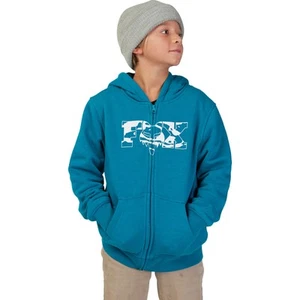Fox Racing Youth Cienega Sasquatch Fleece Zip Up Hoodie Classic Fit Maui Blue - Picture 1 of 4