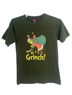 Vintage 2001 Don't Be A Grinch Who Stole Christmas T Shirt Size Small Green — 第 1/4 张图片