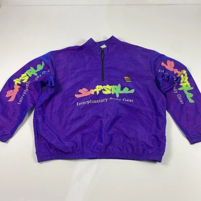 VINTAGE Surf Style Jacket Mens One Size Purple Pullover Half Zip Windbreaker 90s - Image 1 of 4