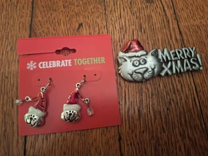 Orecchini pendenti gatto JJ - usati (così come sono) e festeggiare insieme Natale gatto nuovi - Foto 1 di 10