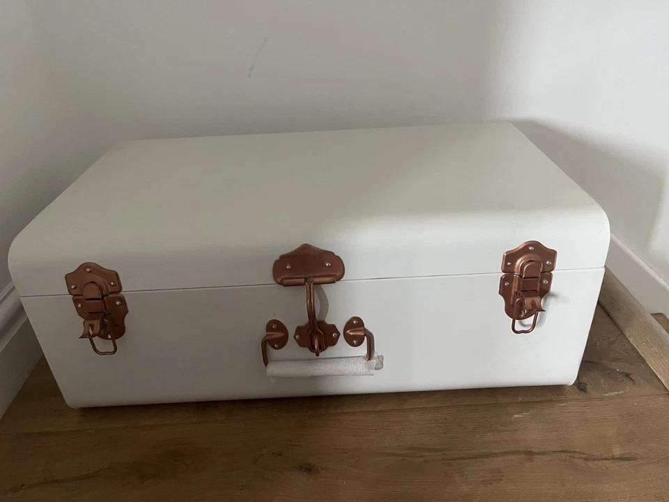 Baúl Habitat de metal blanco nuevo sin etiquetas Foto 1 de 4