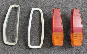 Holden GM HQ HJ HX HZ WB UTE VAN Tail Light Assembly With Surrounds Pair Orig - Picture 1 of 21