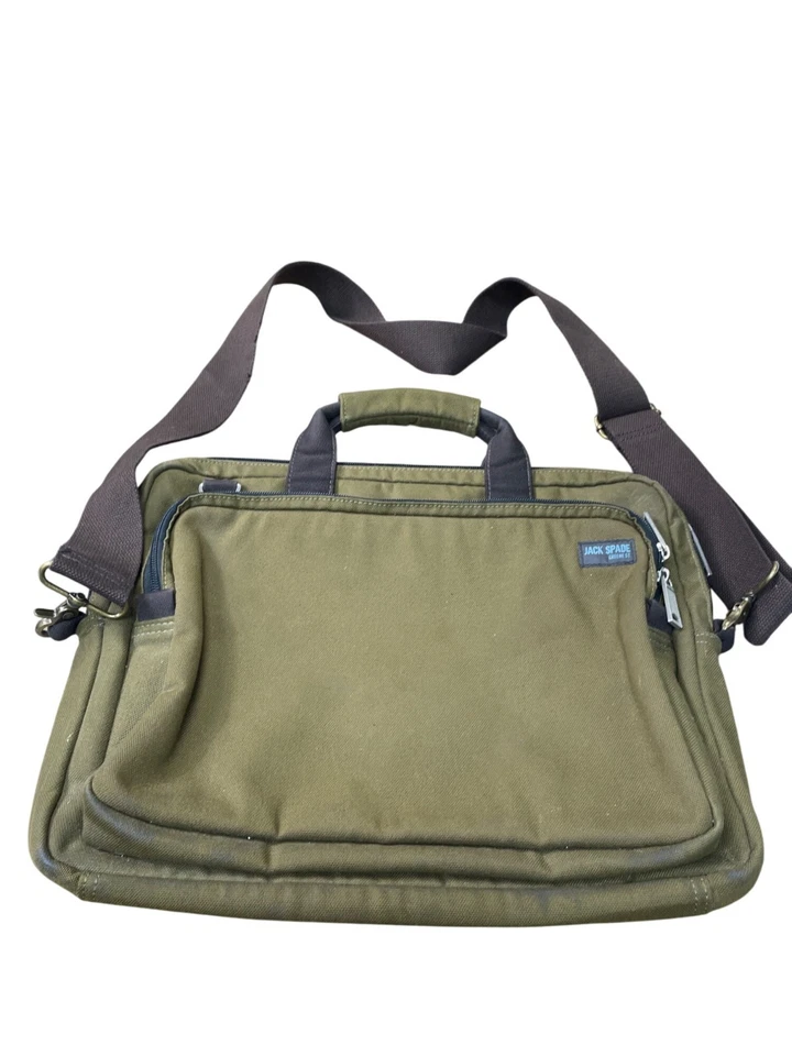 Bolso Mensajero para Laptop Jack Spade Verde Lona con Múltiples Compartimentos SKU 8995 Foto 1 de 4