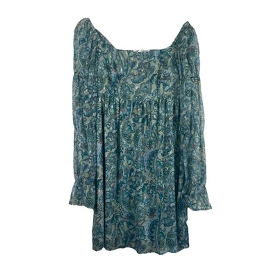 Jolt мини-платье женщин M цветочный Кокетливое Bell рукав богемное женское Y2K - Изображение 1 из 4