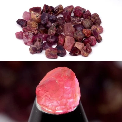 💎 Lote de 43 piezas 98,97 quilates t.w espinela rosa púrpura natural áspera - piedras preciosas de Birmania Foto 1 de 4