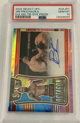 2022 Select UFC Jiri Prochazka Octagon Action Auto Tie Dye SSP /25 PSA 10 - Image 1 of 2