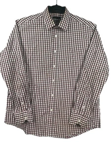 Camisa de algodón a cuadros roja con botones Quieti para hombre talla XL manga larga calce clásico - Imagen 1 de 9