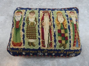 Weihnachtsmann Nadelspitze Dekokissen Weihnachten Samt Rücken Elegant St Nick - Bild 1 von 12