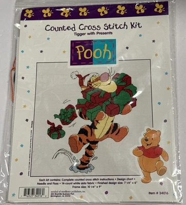 Disney Pooh Navidad Contado Punto de Cruz Kit #34016 Tigger Con Regalos Foto 1 de 3