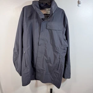 QOR Rain Jacket Men's Full Zip Pockets Commuter Shell Rain Coat XL Blue Hood - Picture 1 of 15