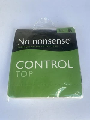 No Nonsense Control Top Pantyhose Size B Black Sheer Toe A48 1 Pair Premium New - Image 1 of 4