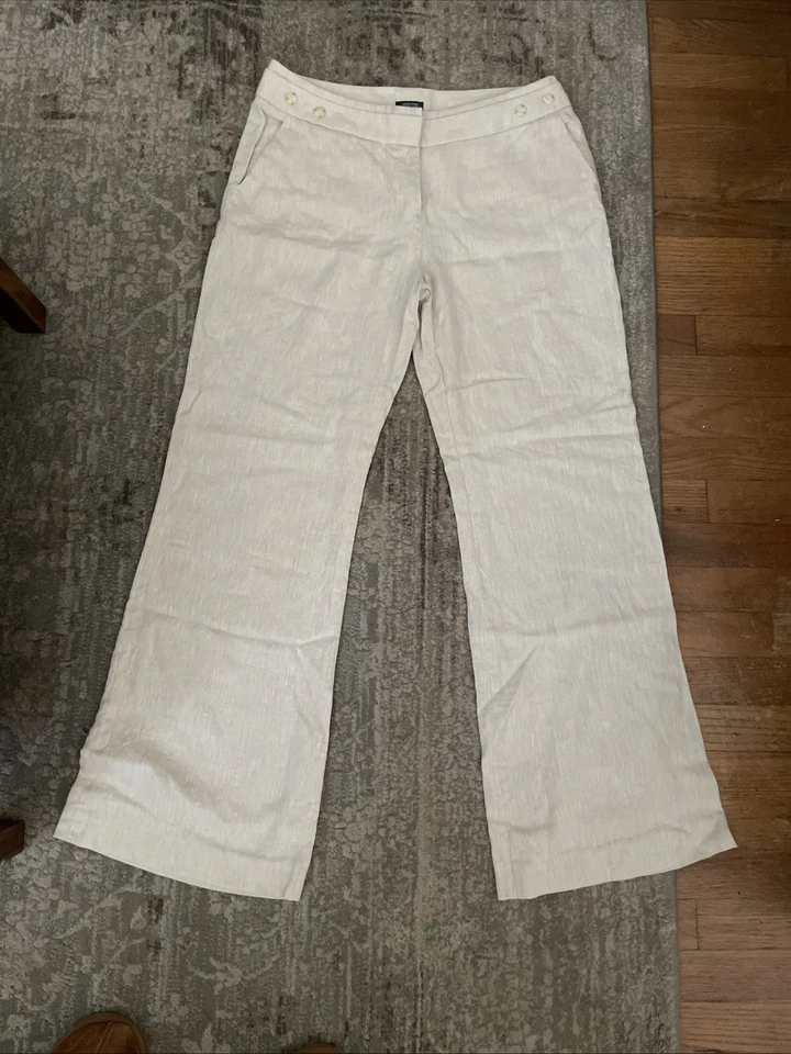 Kenneth Cole 100% linen wide leg dress pants Sz 8 - Image 1 of 4